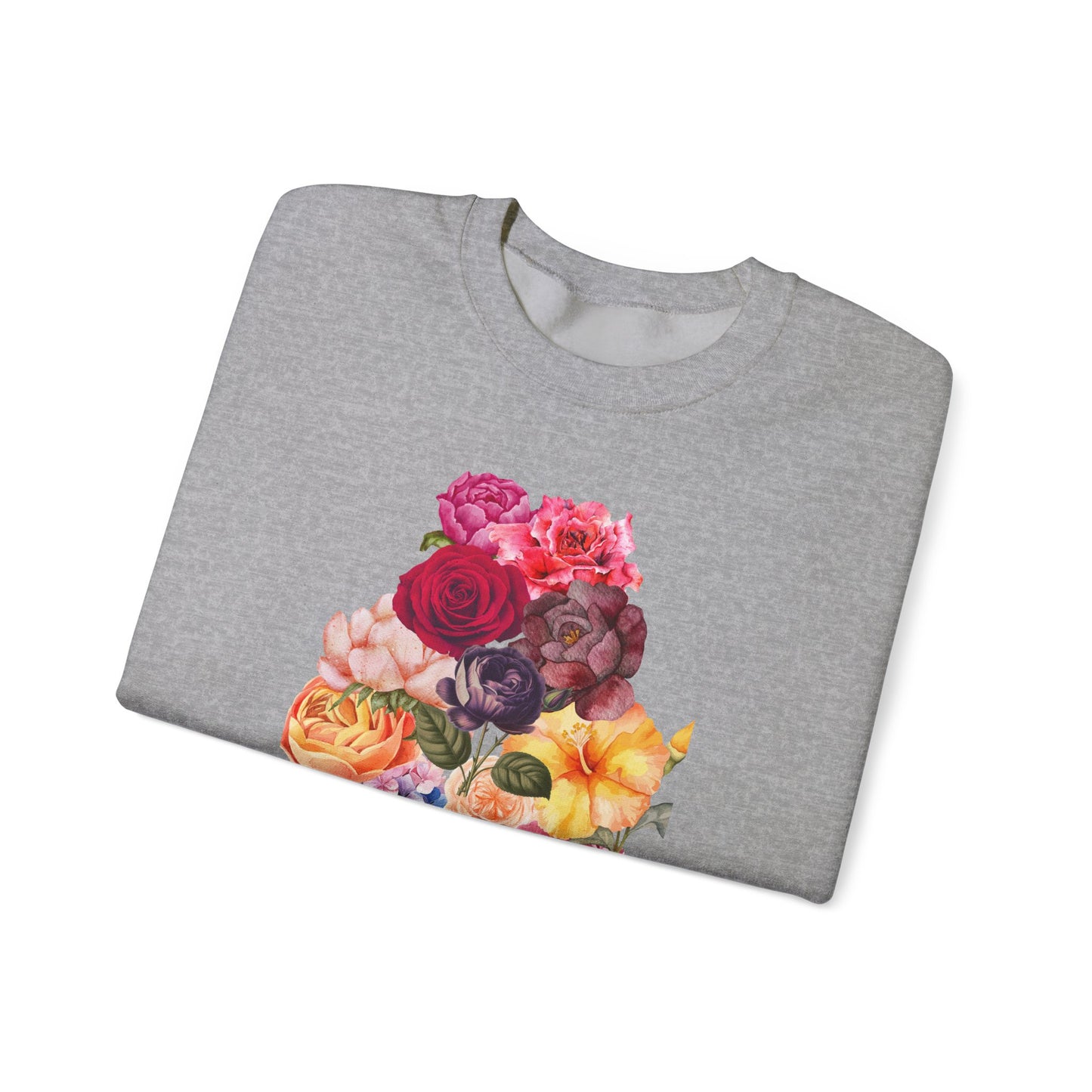 Floral Bouquet Vintage Heavy Blend™ Crewneck Sweatshirt - Cozy & Bright Style for Every Occasion