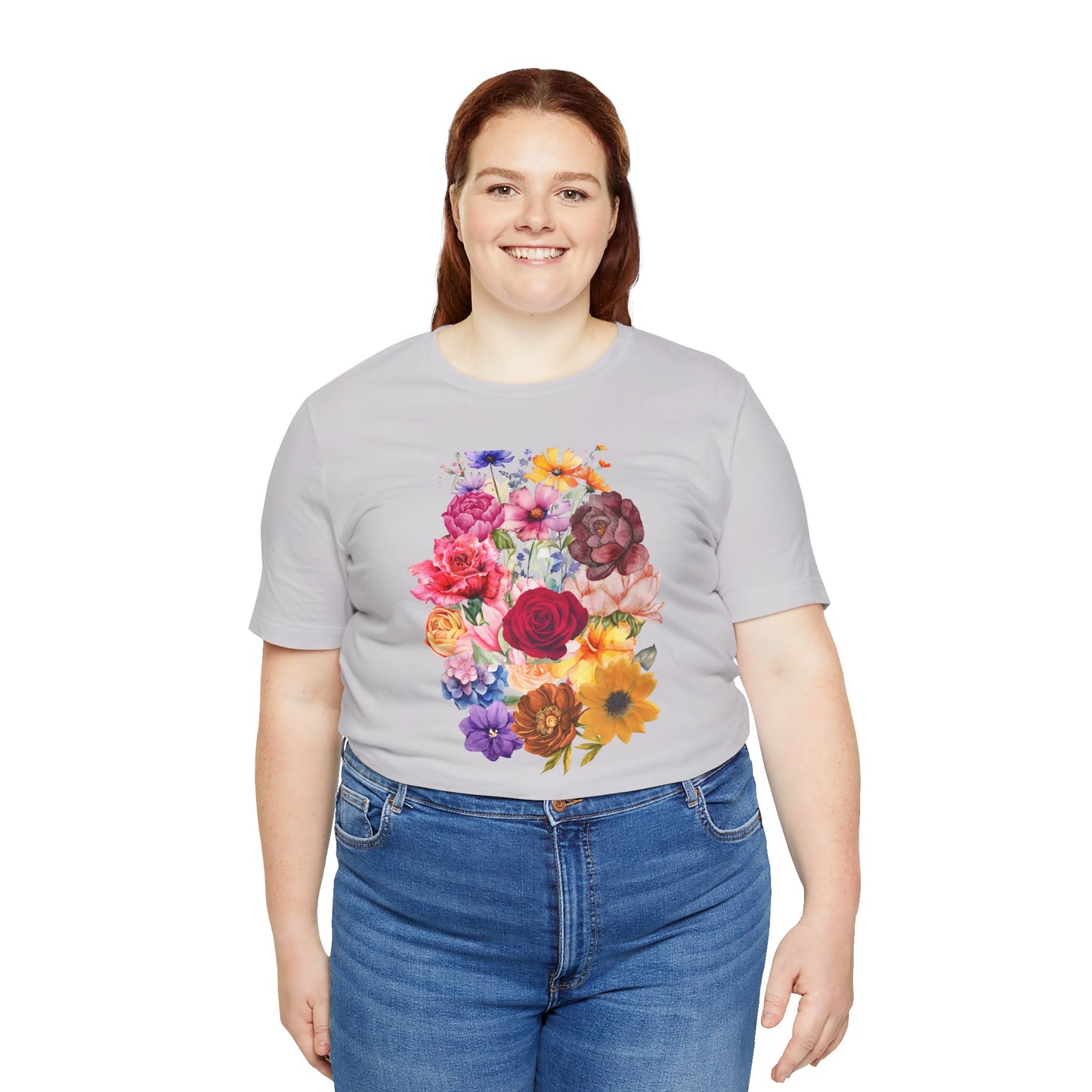 Floral Print  Jersey Tee – Vintage Botanical Graphic T-Shirt