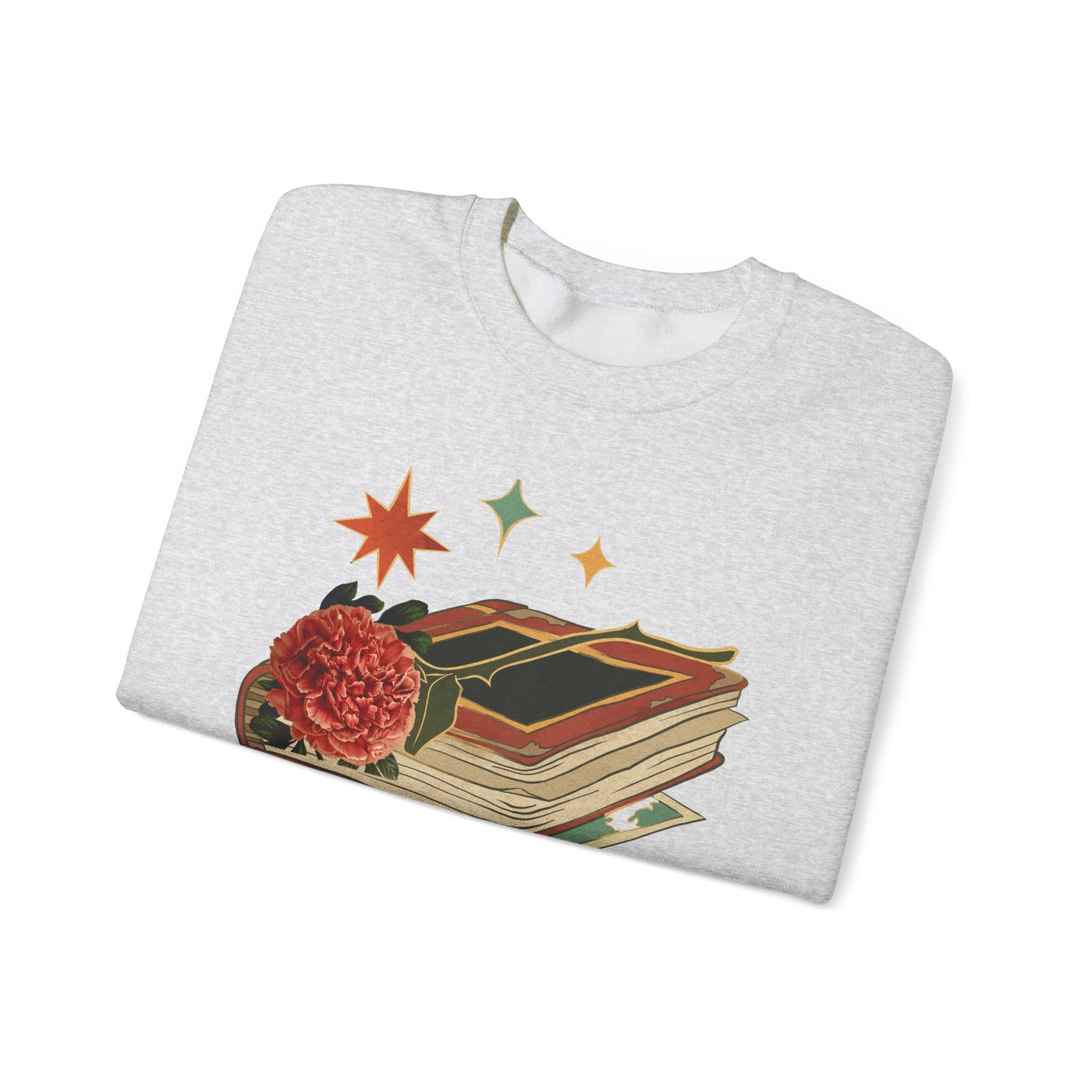 Cozy Book Lover's Sweatshirt - Vintage Floral Design