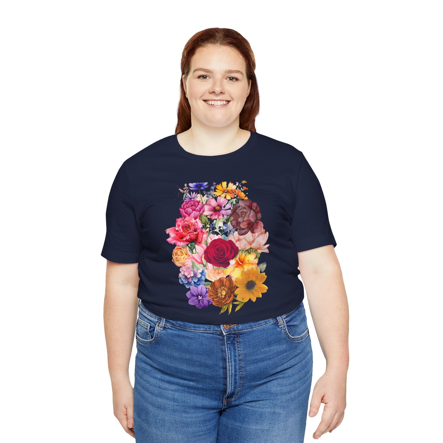 Floral Print  Jersey Tee – Vintage Botanical Graphic T-Shirt