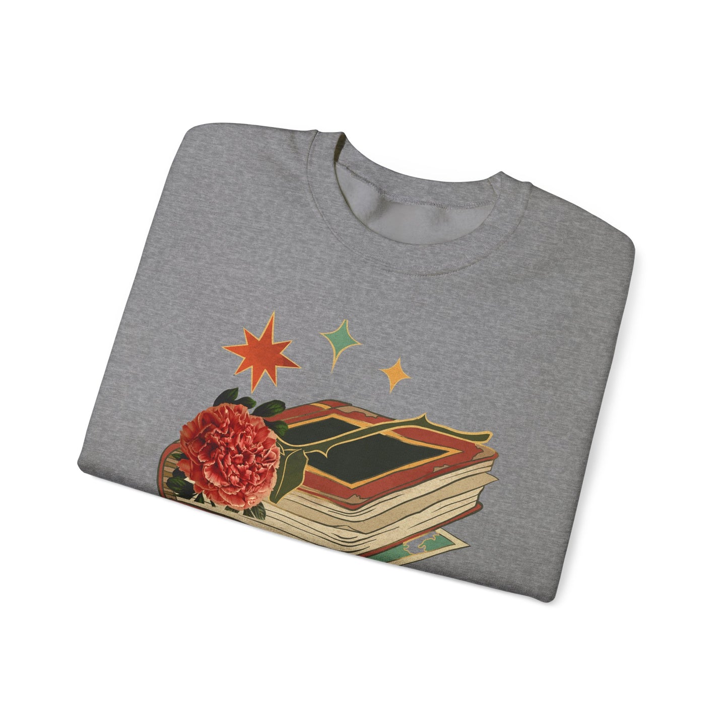 Cozy Book Lover's Sweatshirt - Vintage Floral Design