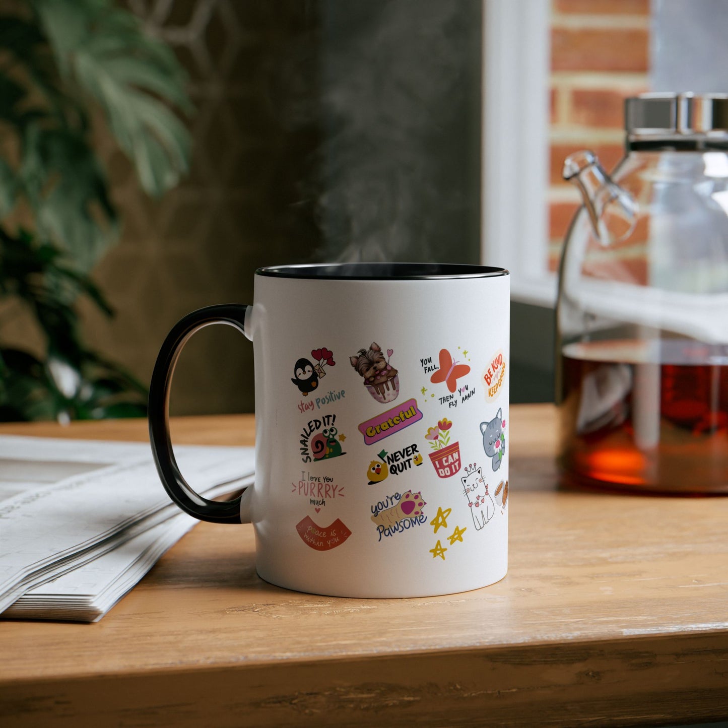 Inspirational Two-Tone Coffee Mug – 11oz | Positive Vibes & Cute Designs for Daily Motivation