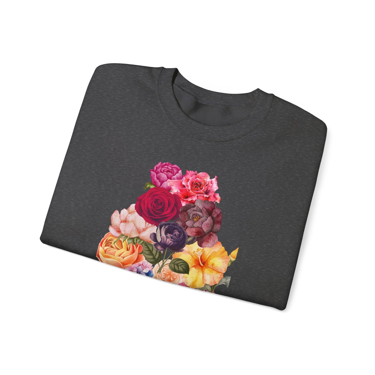 Floral Bouquet Vintage Heavy Blend™ Crewneck Sweatshirt - Cozy & Bright Style for Every Occasion