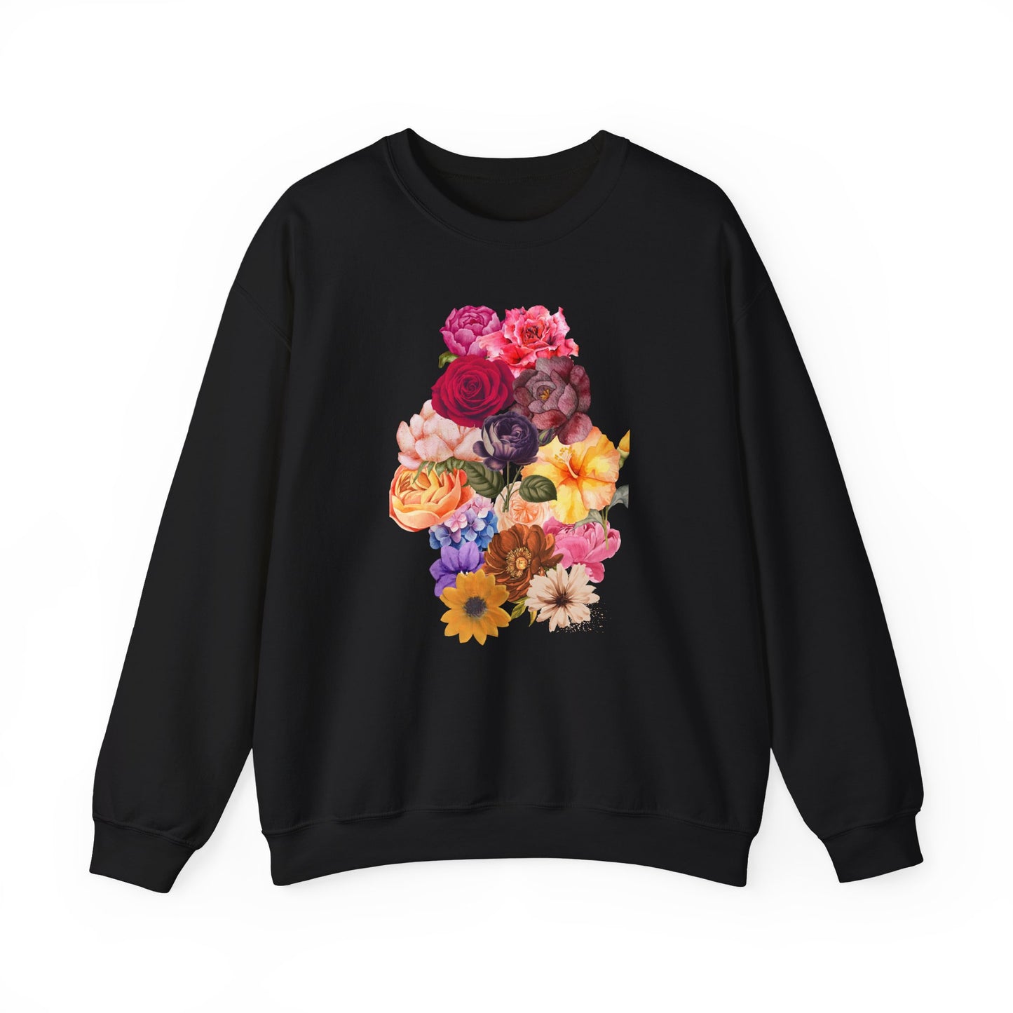 Floral Bouquet Vintage Heavy Blend™ Crewneck Sweatshirt - Cozy & Bright Style for Every Occasion