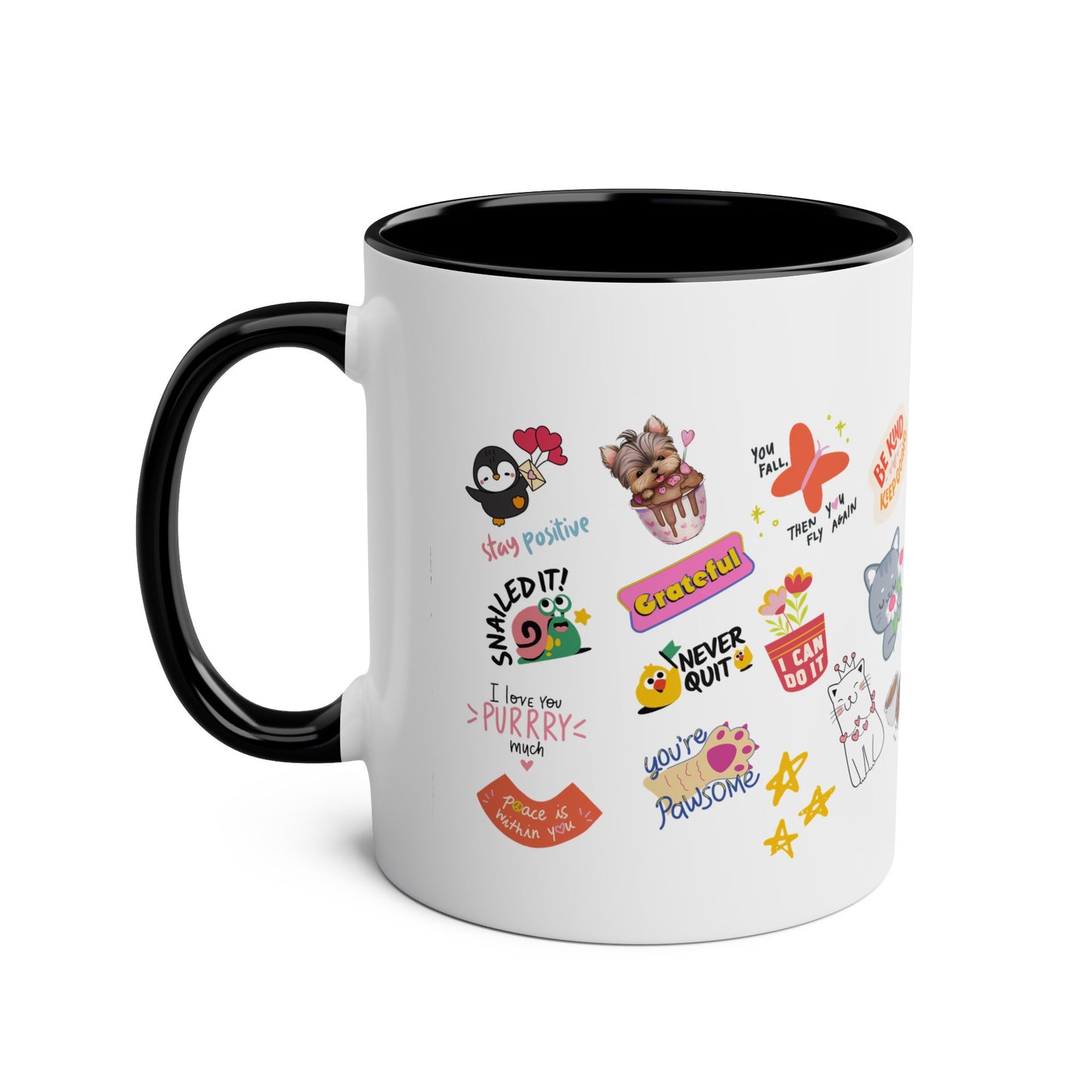 Inspirational Two-Tone Coffee Mug – 11oz | Positive Vibes & Cute Designs for Daily Motivation