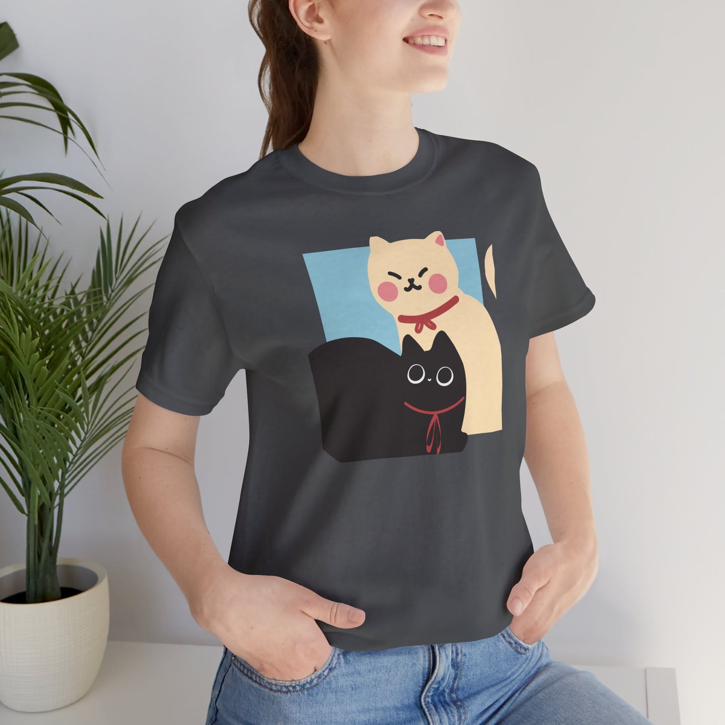 Cute Cat Jersey Short Sleeve Tee