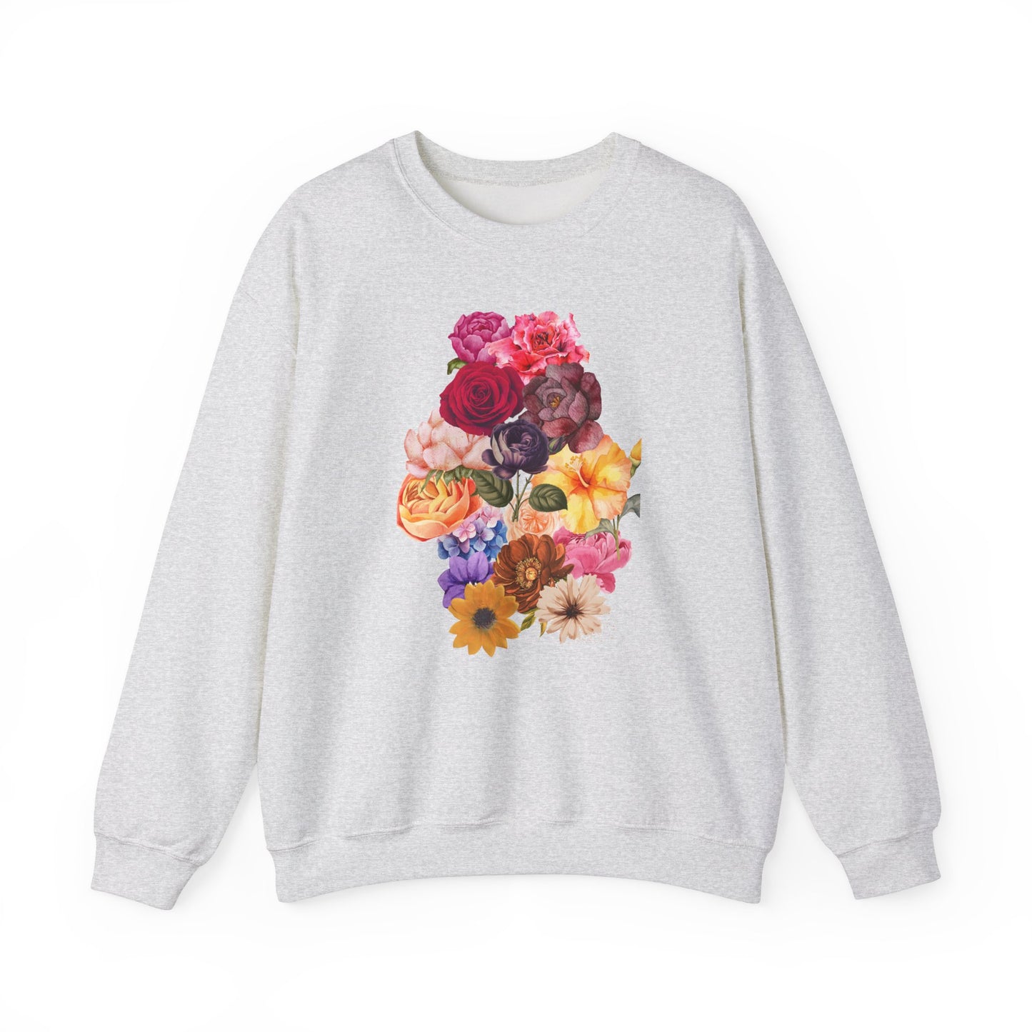 Floral Bouquet Vintage Heavy Blend™ Crewneck Sweatshirt - Cozy & Bright Style for Every Occasion