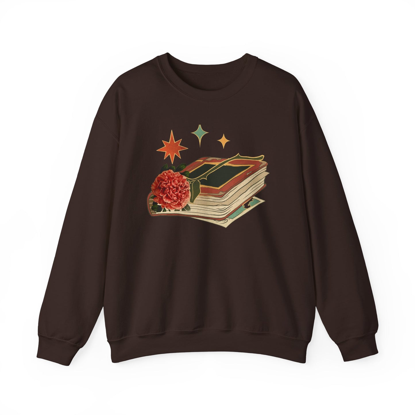 Cozy Book Lover's Sweatshirt - Vintage Floral Design