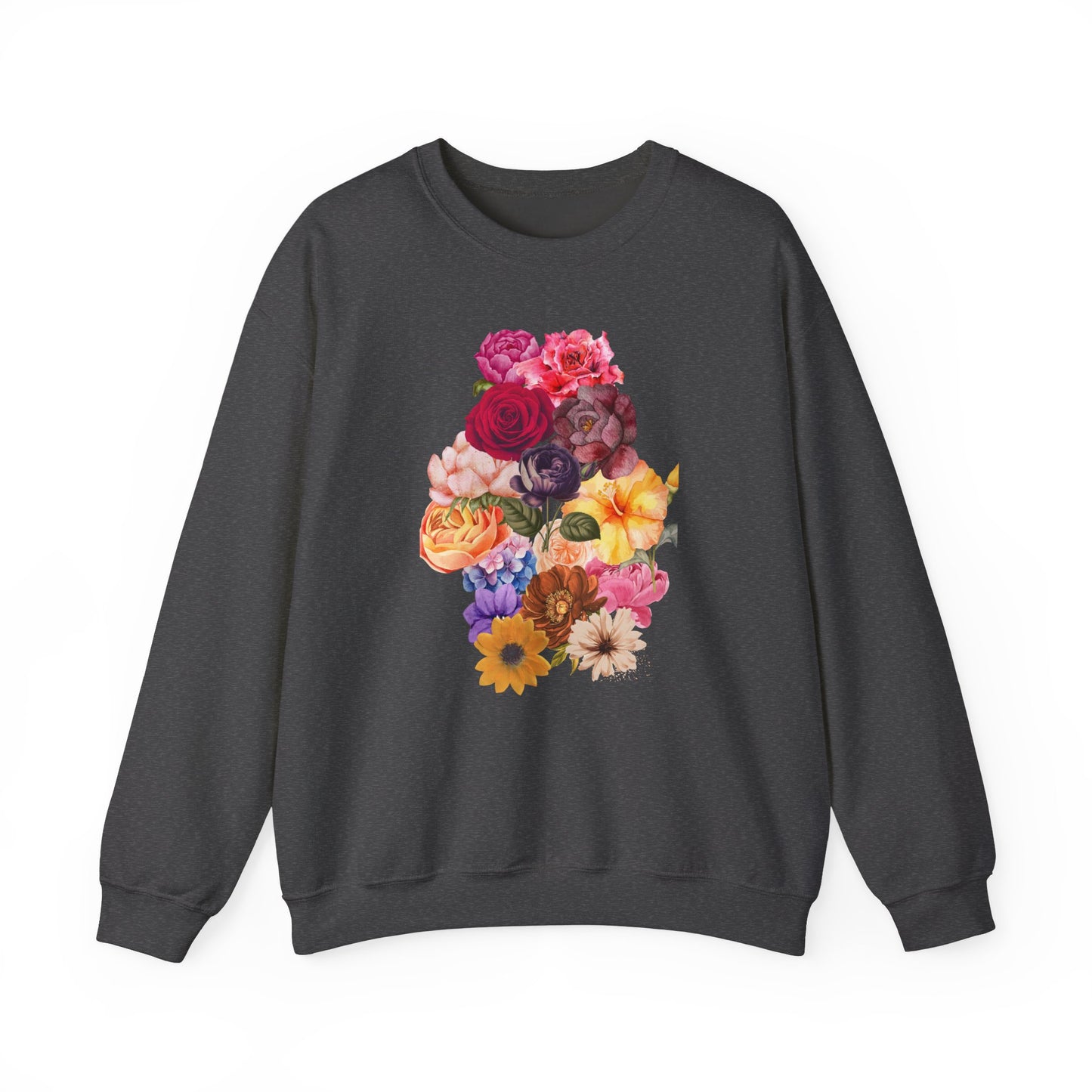 Floral Bouquet Vintage Heavy Blend™ Crewneck Sweatshirt - Cozy & Bright Style for Every Occasion