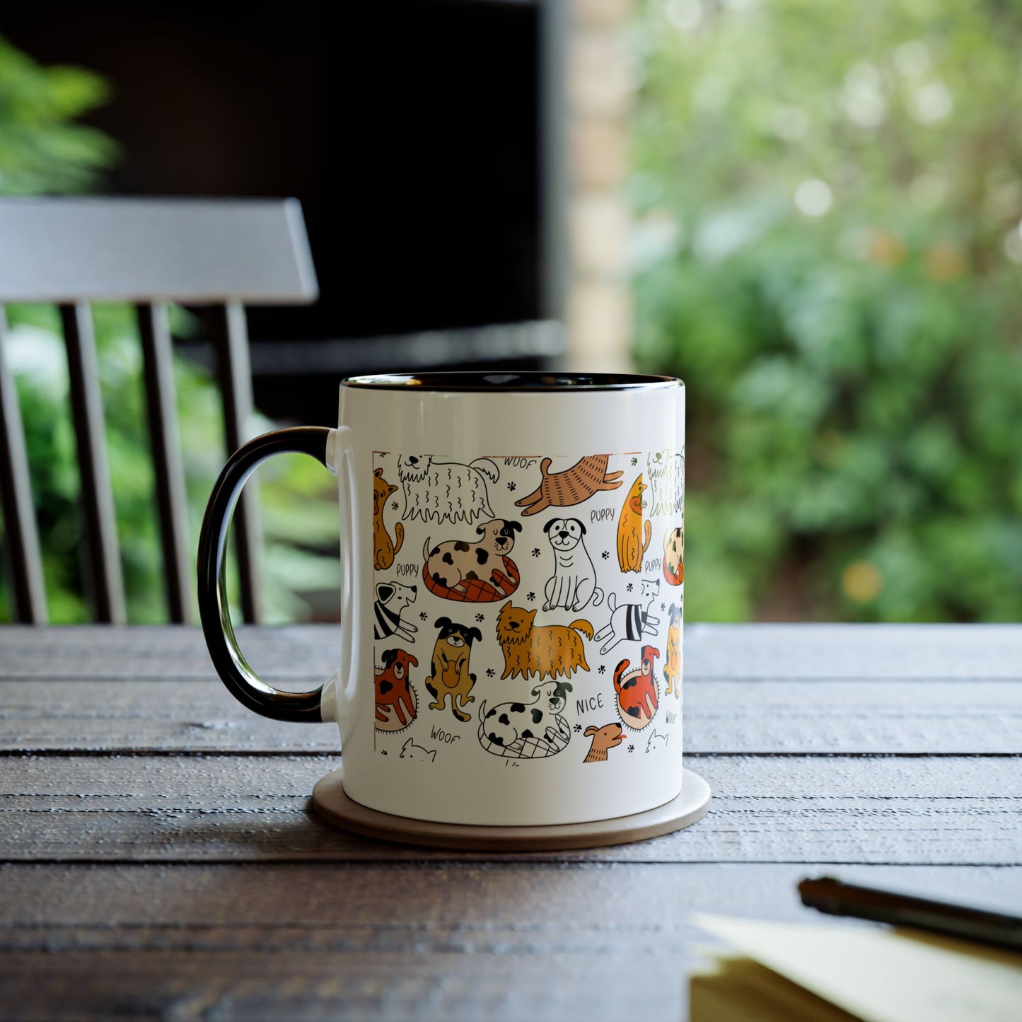 Cute Animal Illustration Two-Tone Coffee Mug - 11oz