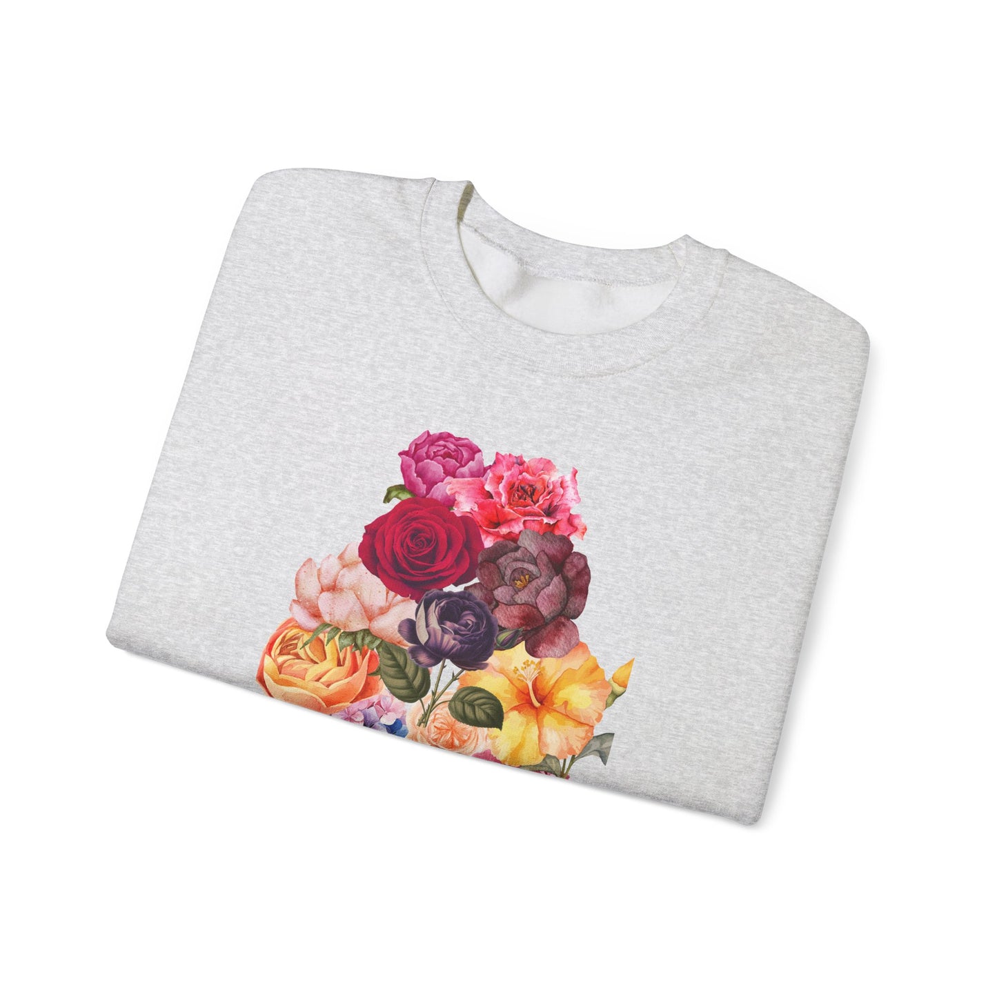 Floral Bouquet Vintage Heavy Blend™ Crewneck Sweatshirt - Cozy & Bright Style for Every Occasion