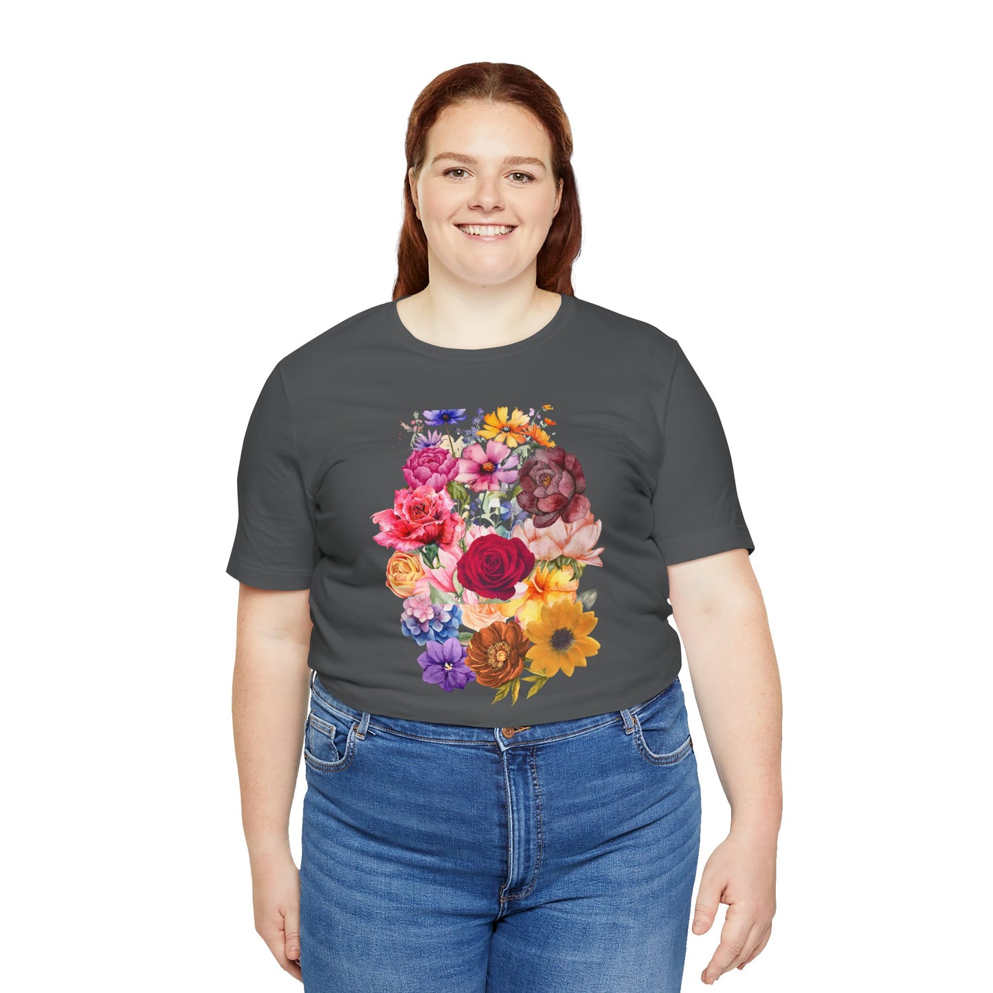 Floral Print  Jersey Tee – Vintage Botanical Graphic T-Shirt