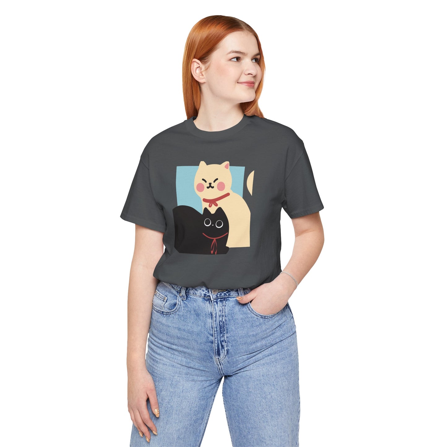 Cute Cat Jersey Short Sleeve Tee