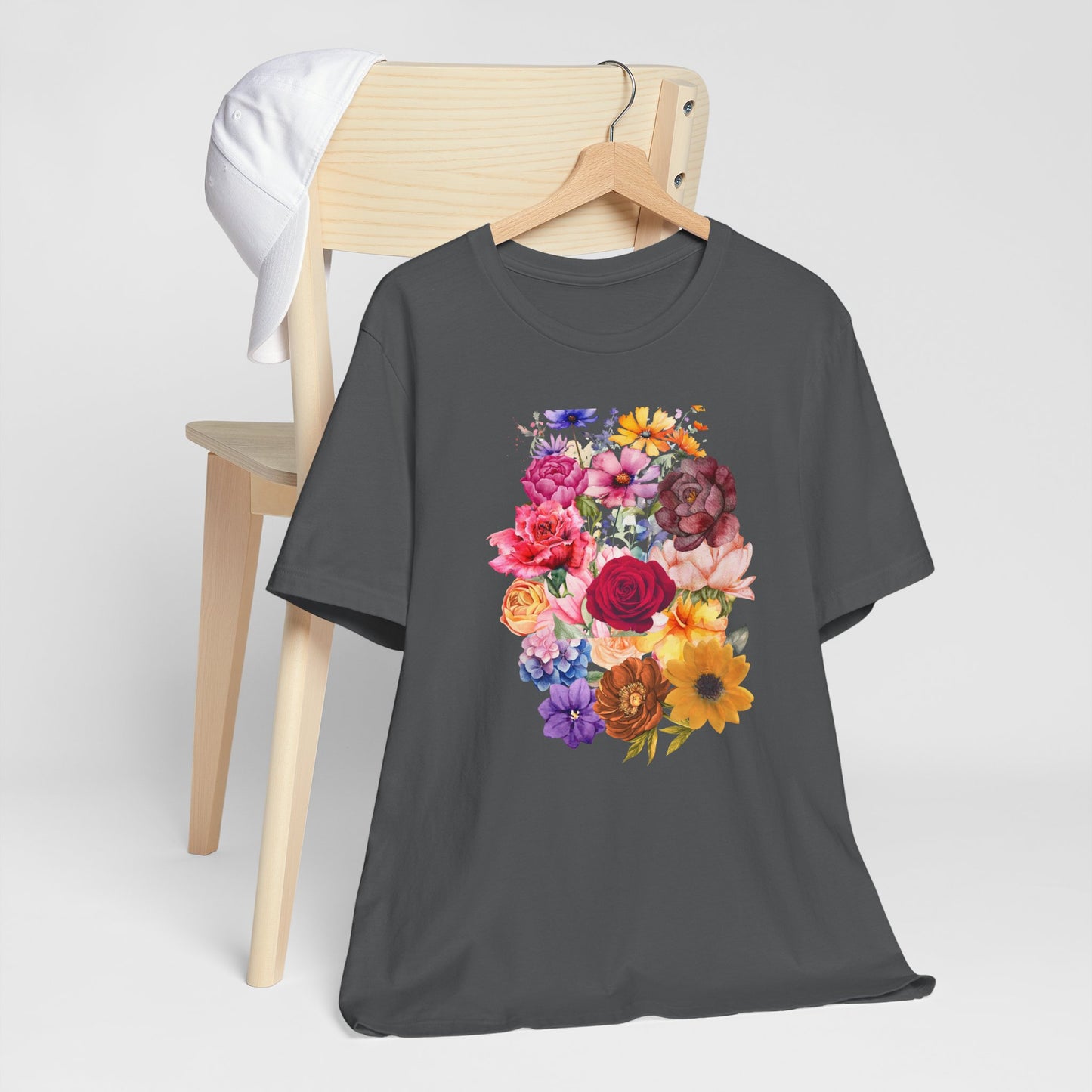 Floral Print  Jersey Tee – Vintage Botanical Graphic T-Shirt