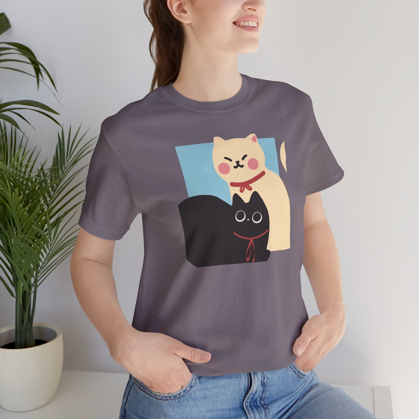 Cute Cat Jersey Short Sleeve Tee