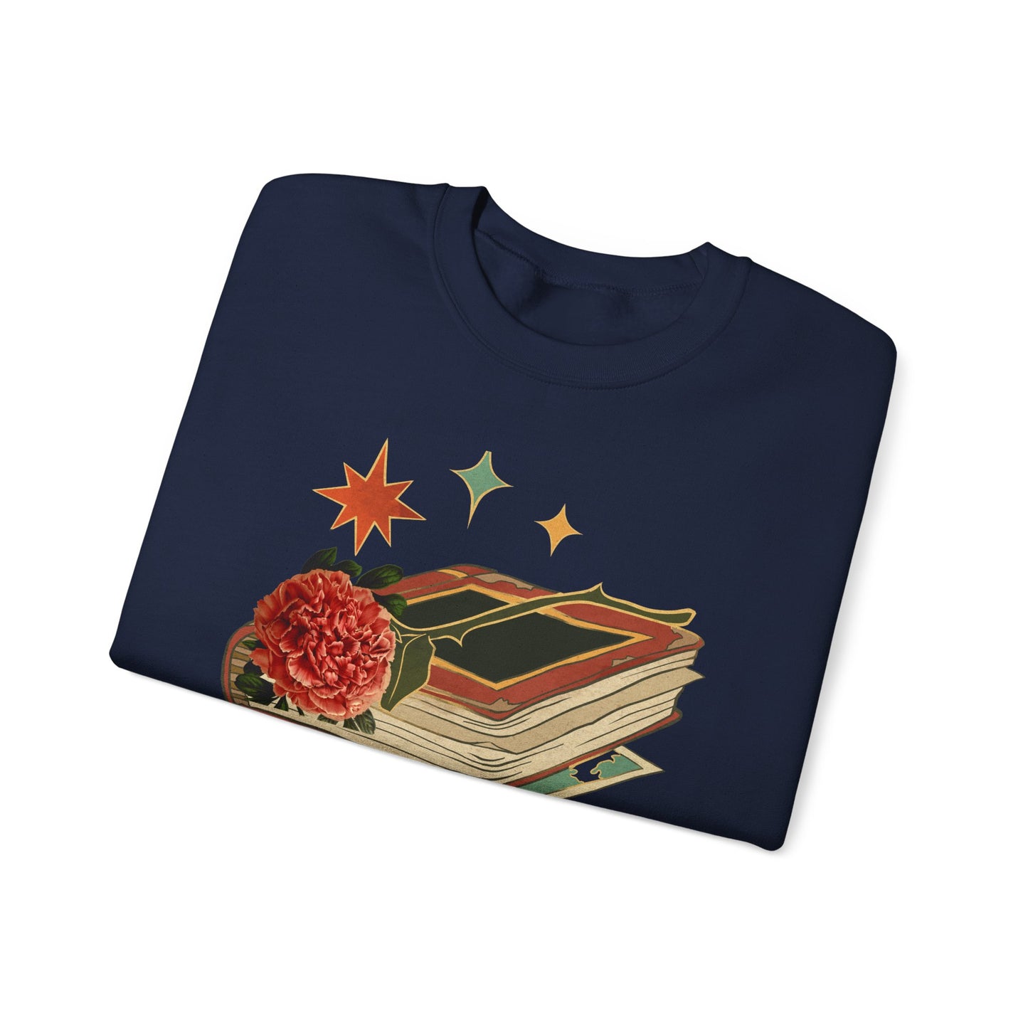 Cozy Book Lover's Sweatshirt - Vintage Floral Design