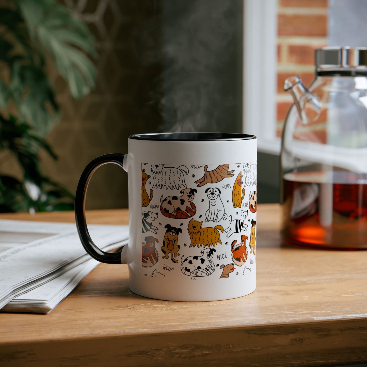 Cute Animal Illustration Two-Tone Coffee Mug - 11oz