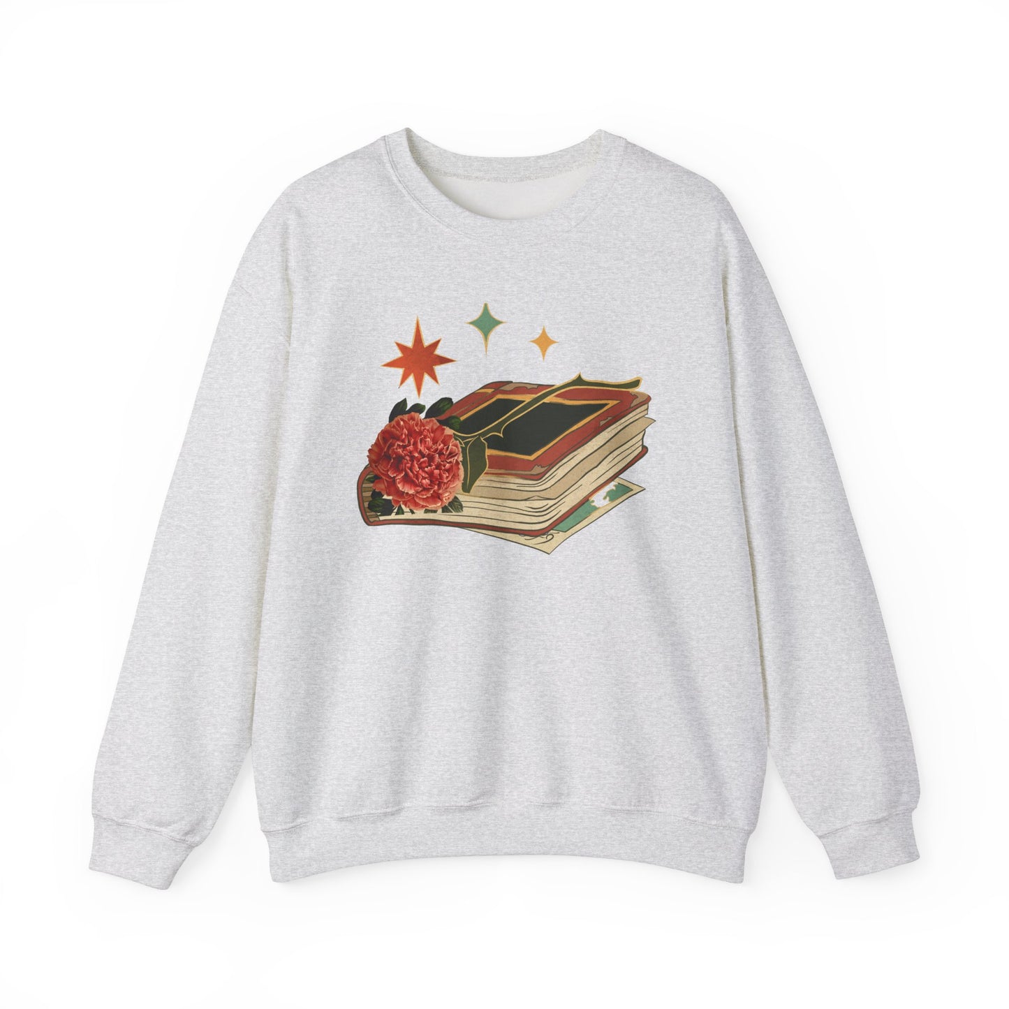 Cozy Book Lover's Sweatshirt - Vintage Floral Design