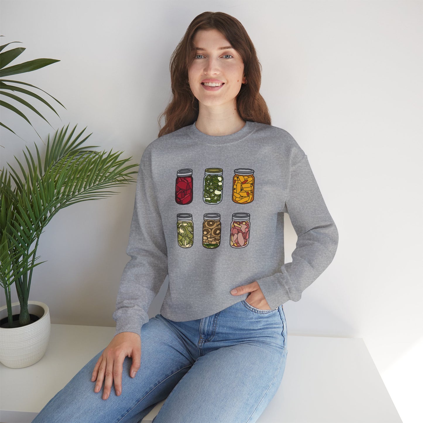 Vintage Jar Design Unisex Heavy Blend™ Crewneck Sweatshirt - Cozy Home Aesthetic