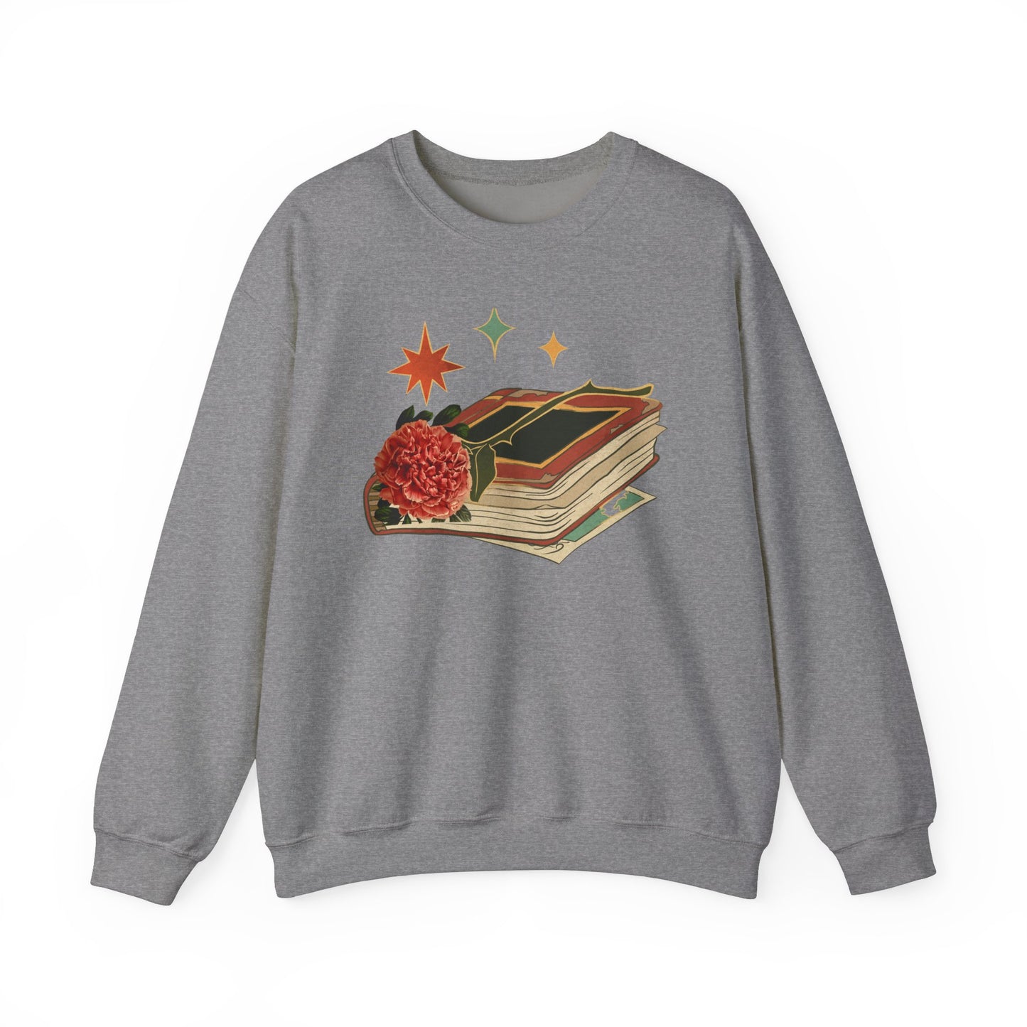 Cozy Book Lover's Sweatshirt - Vintage Floral Design