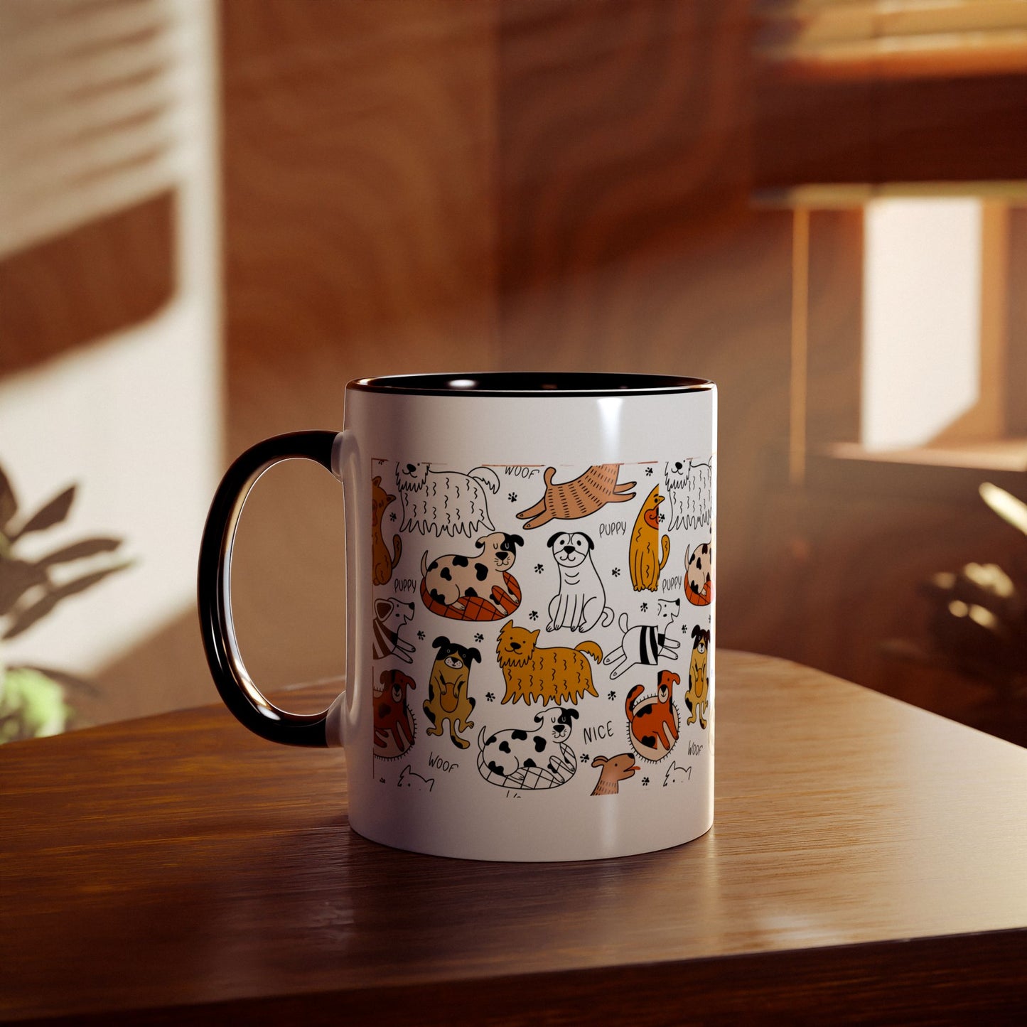 Cute Animal Illustration Two-Tone Coffee Mug - 11oz