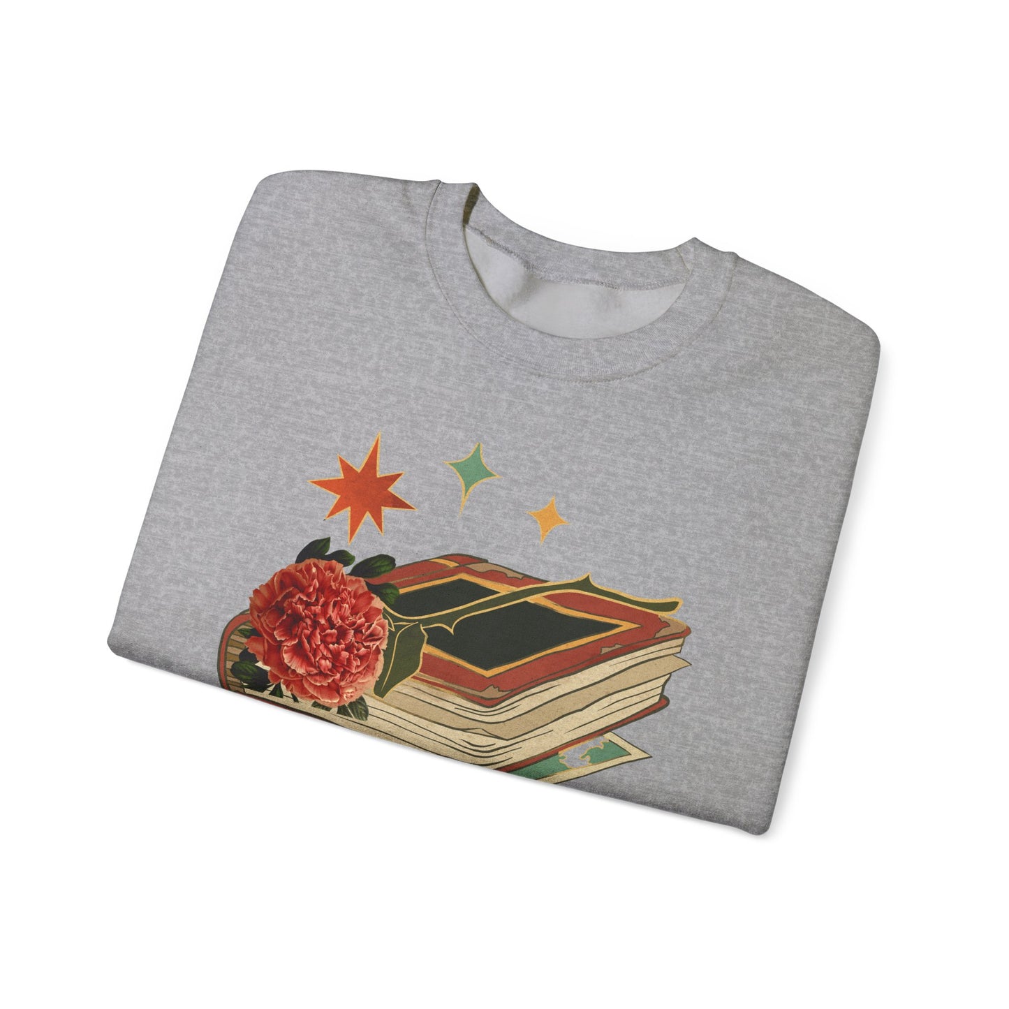 Cozy Book Lover's Sweatshirt - Vintage Floral Design