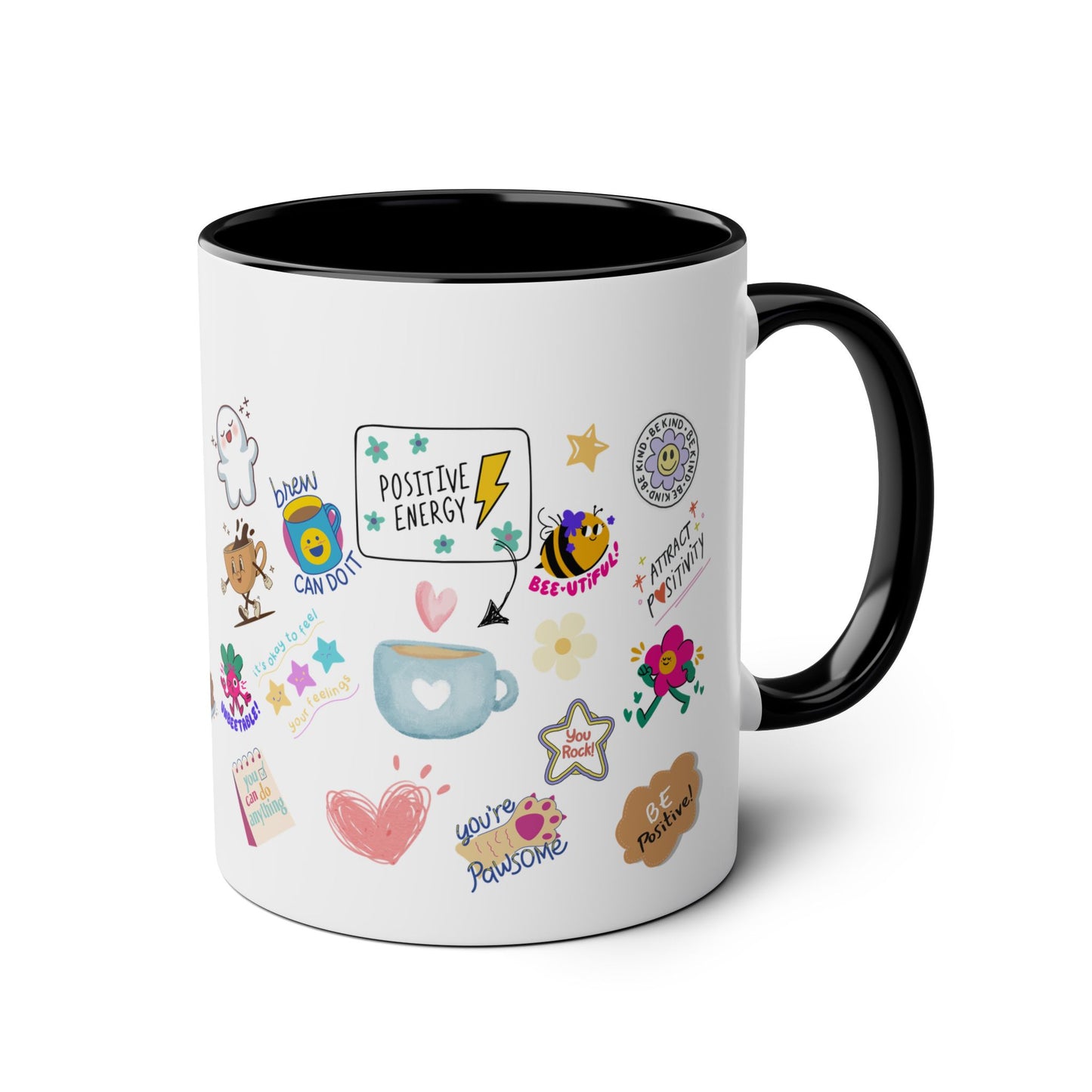 Inspirational Two-Tone Coffee Mug – 11oz | Positive Vibes & Cute Designs for Daily Motivation