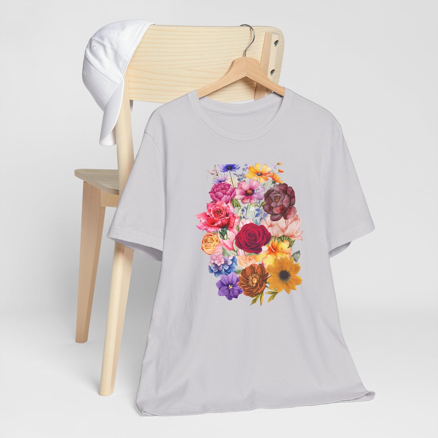 Floral Print  Jersey Tee – Vintage Botanical Graphic T-Shirt