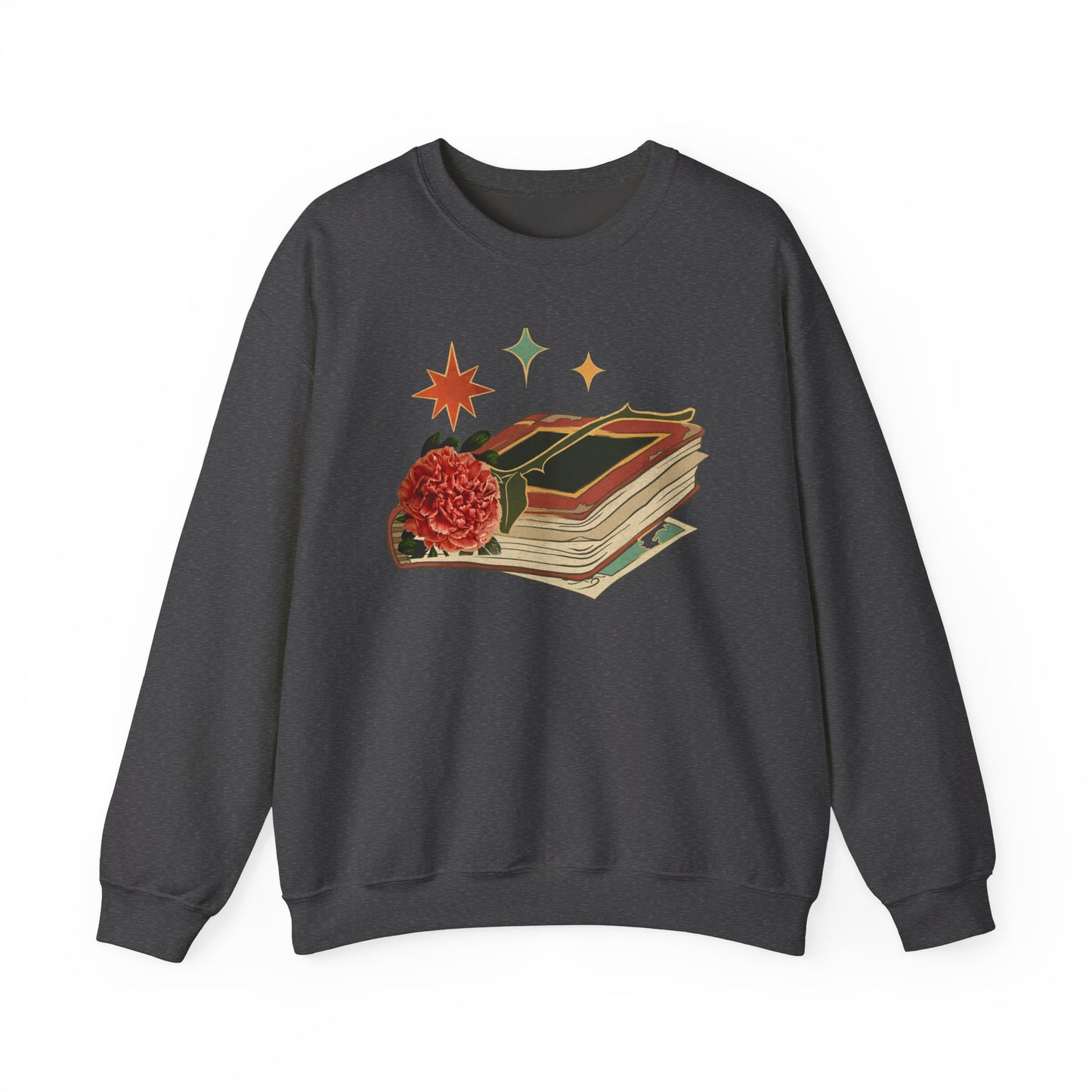 Cozy Book Lover's Sweatshirt - Vintage Floral Design