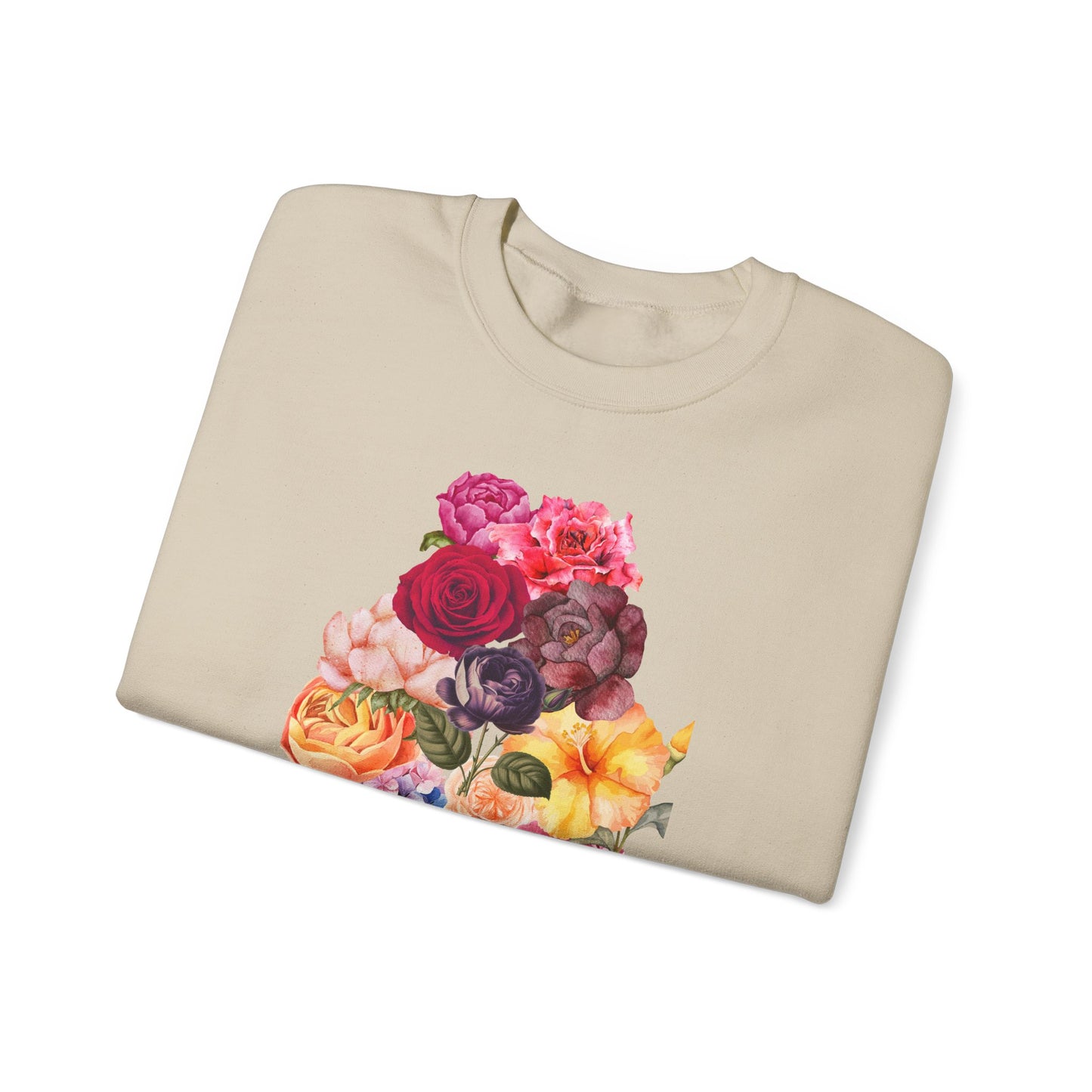 Floral Bouquet Vintage Heavy Blend™ Crewneck Sweatshirt - Cozy & Bright Style for Every Occasion