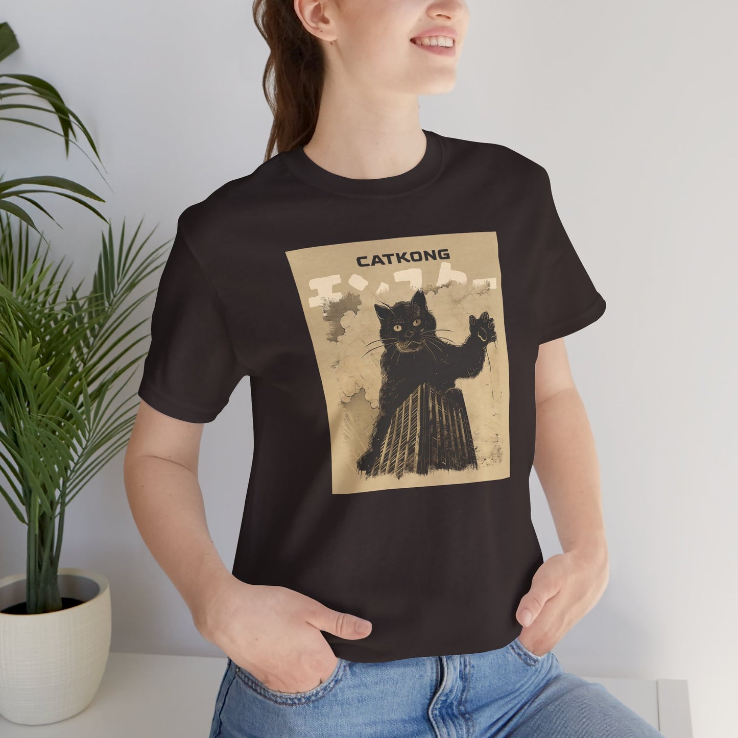 Catkong Unisex Jersey Tee - Fun and Quirky Cat Design