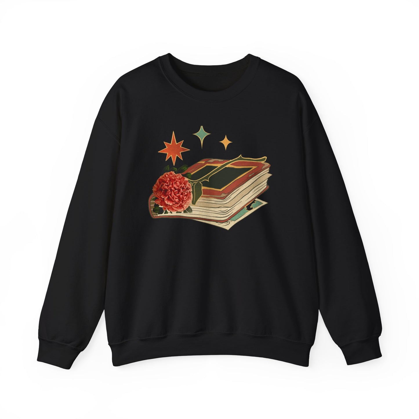 Cozy Book Lover's Sweatshirt - Vintage Floral Design