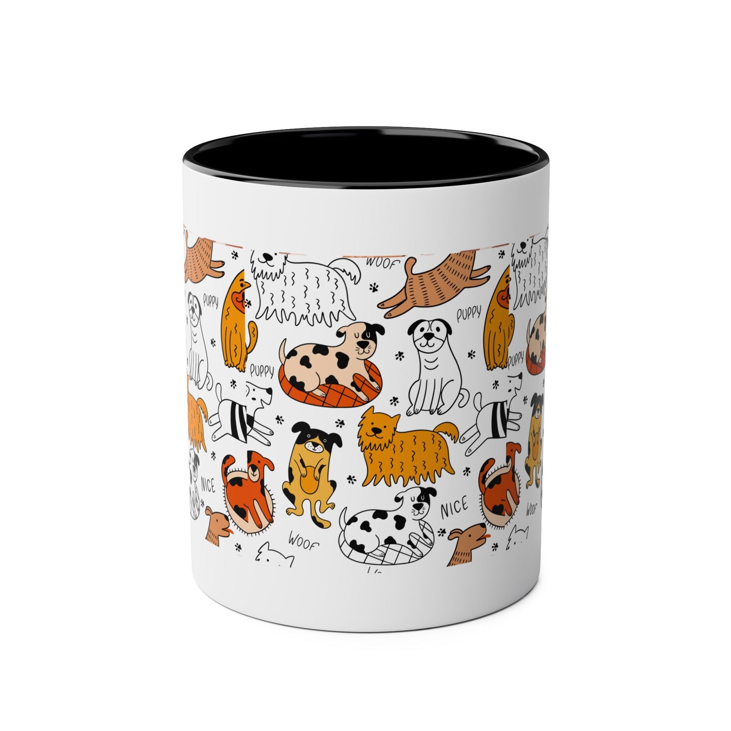 Cute Animal Illustration Two-Tone Coffee Mug - 11oz