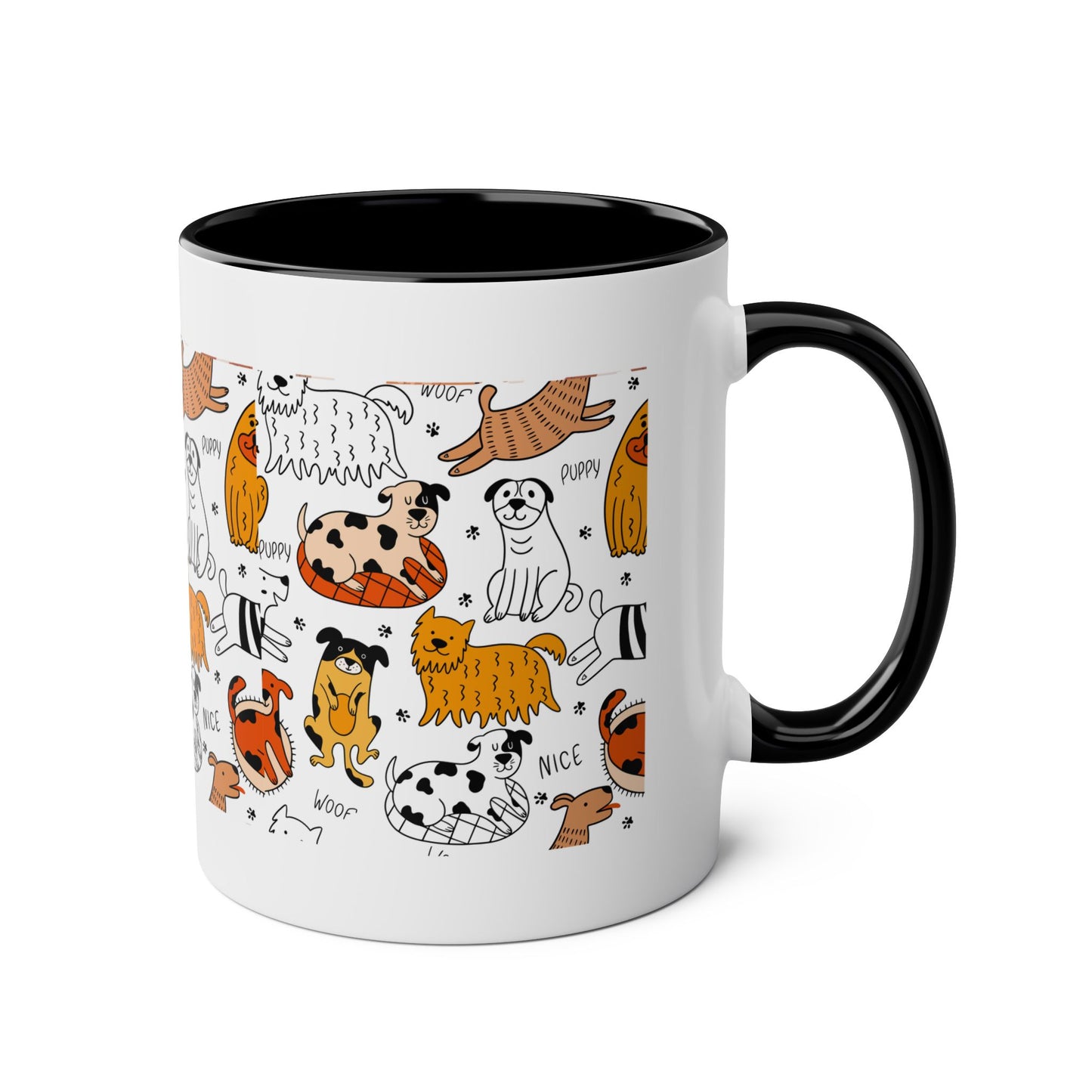 Cute Animal Illustration Two-Tone Coffee Mug - 11oz