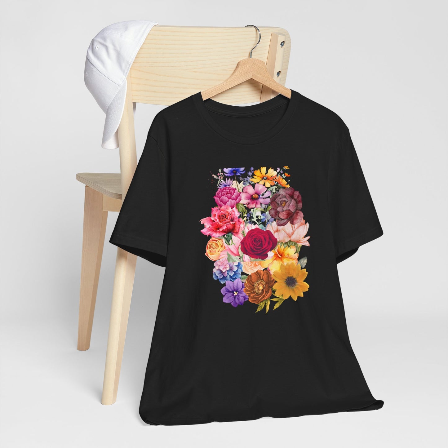 Floral Print  Jersey Tee – Vintage Botanical Graphic T-Shirt