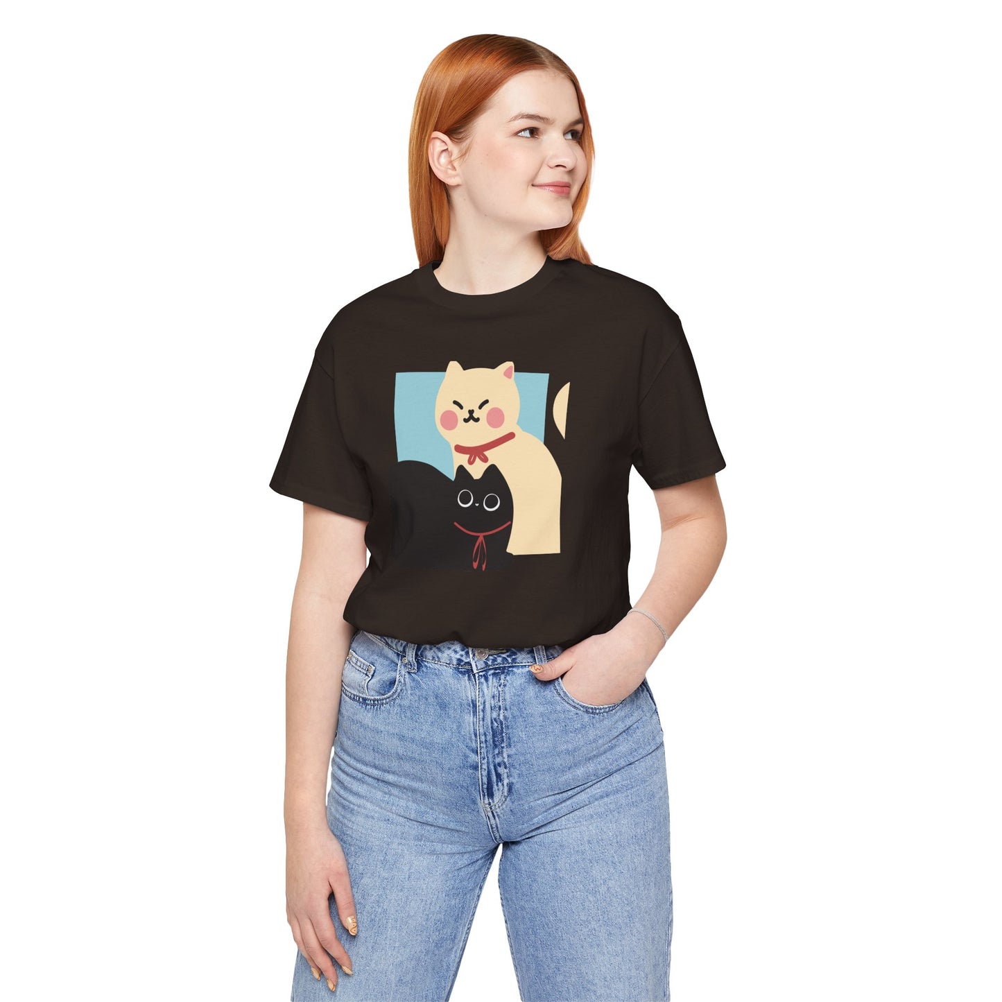 Cute Cat Jersey Short Sleeve Tee