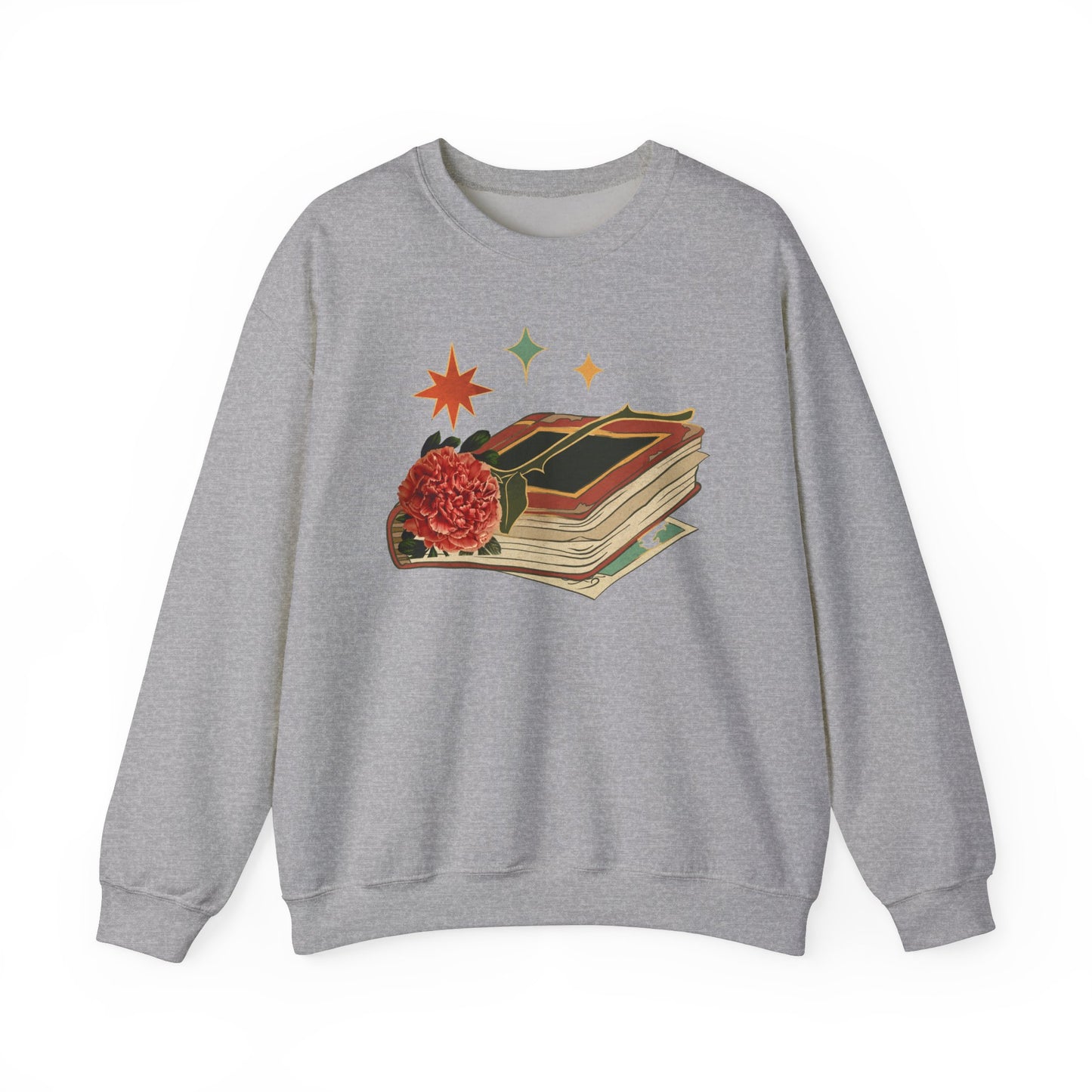 Cozy Book Lover's Sweatshirt - Vintage Floral Design