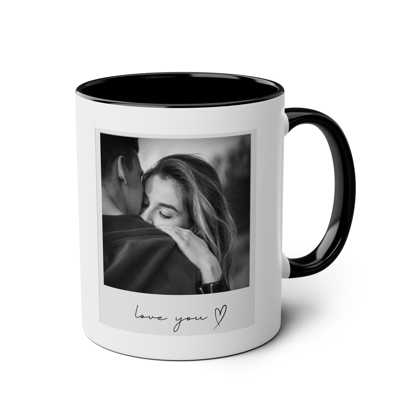 Personalized Two-Tone Coffee Mug - 11oz Love Design for Couples