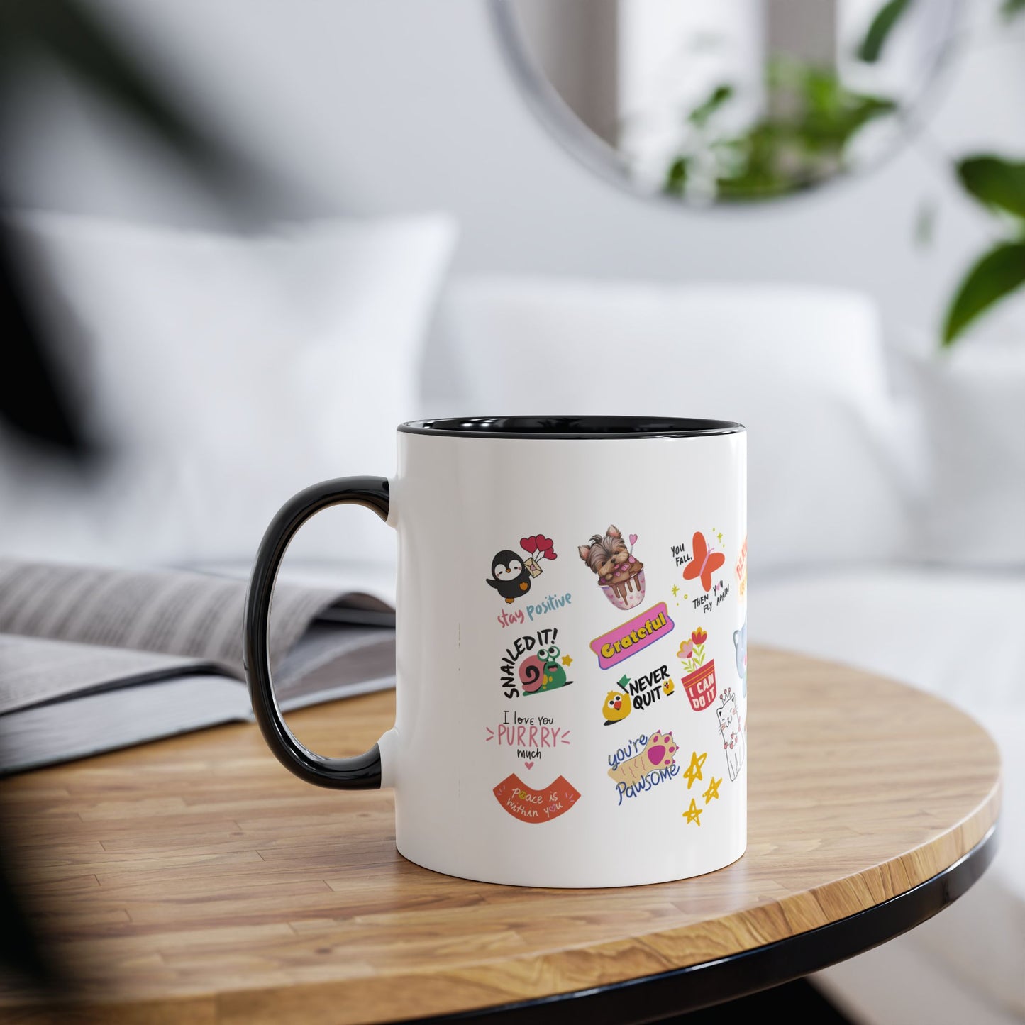 Inspirational Two-Tone Coffee Mug – 11oz | Positive Vibes & Cute Designs for Daily Motivation