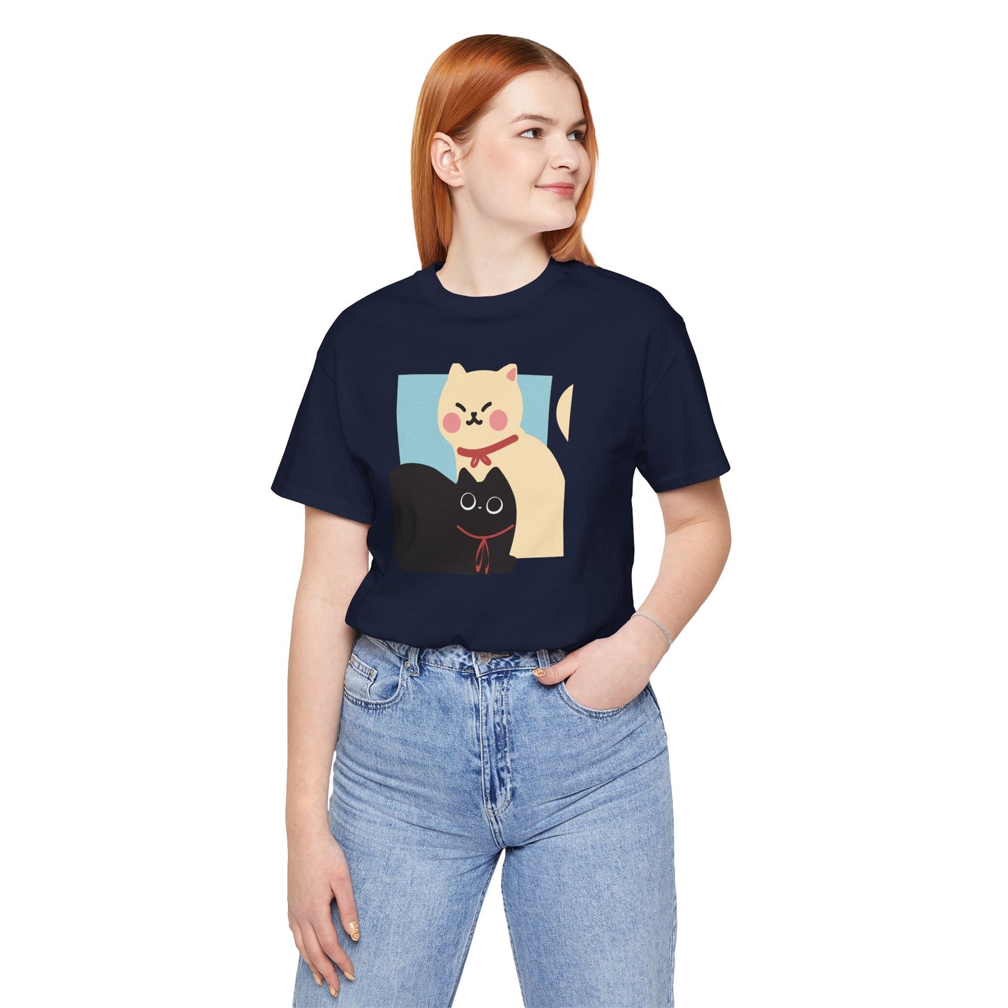 Cute Cat Jersey Short Sleeve Tee